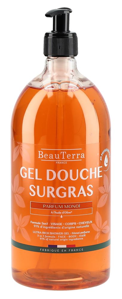 Gel douche surgras beauterra 1lt monoi