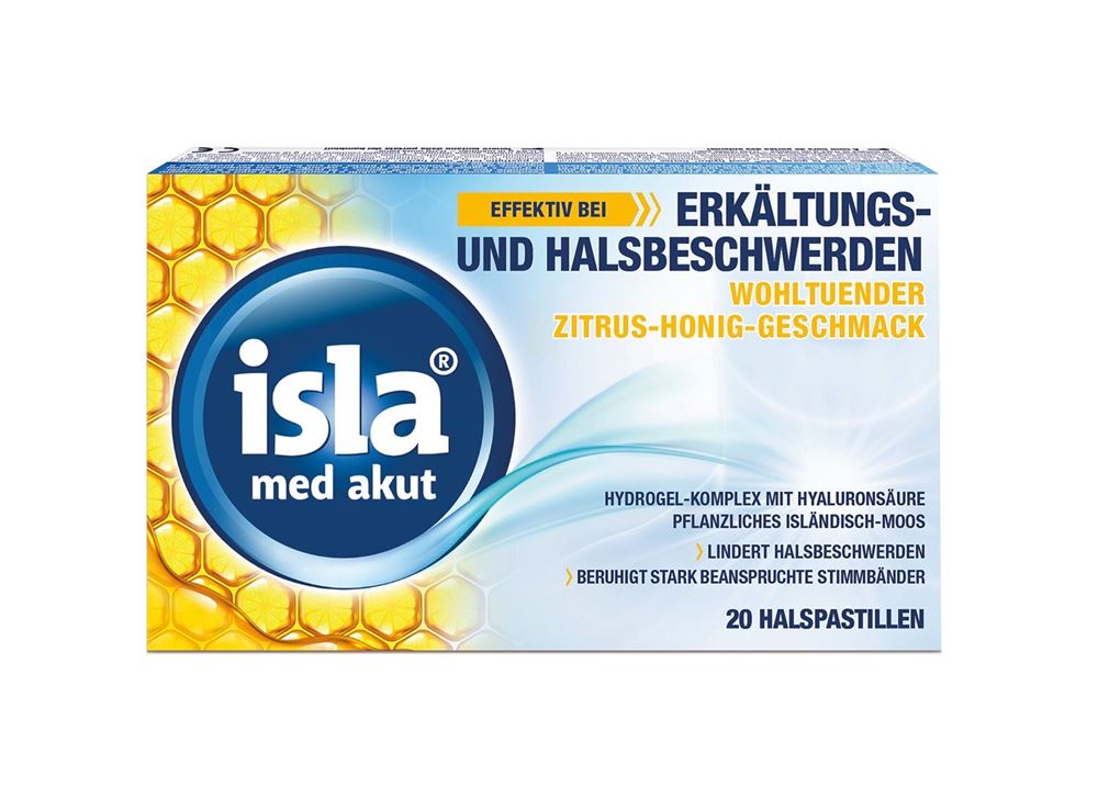 Isla med akut citron-miel 20 pastilles