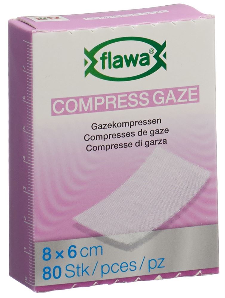 Flawa compress gaze 80pces (8x6cm)