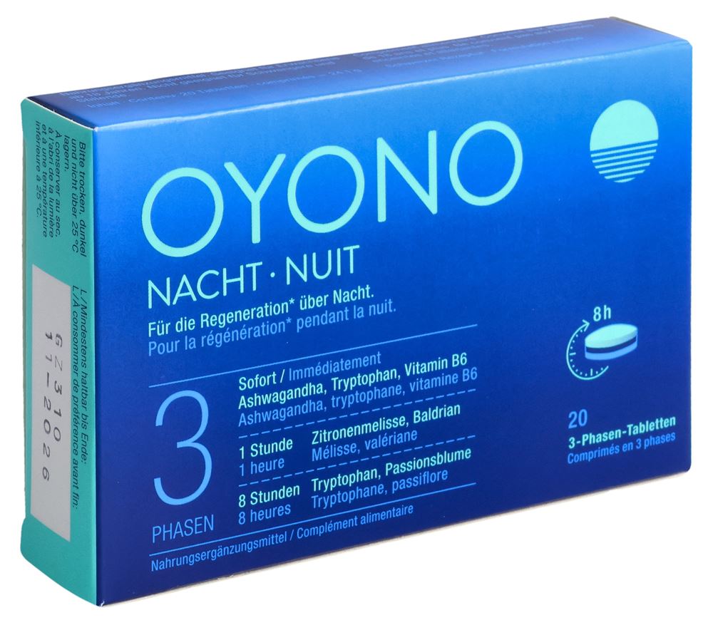 Oyono nuit comprimés en 3 phases 20pces