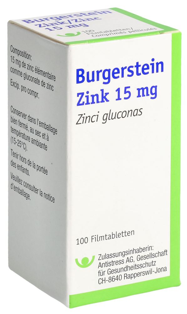 Burgerstein Zinc 15mg 100 comprimés
