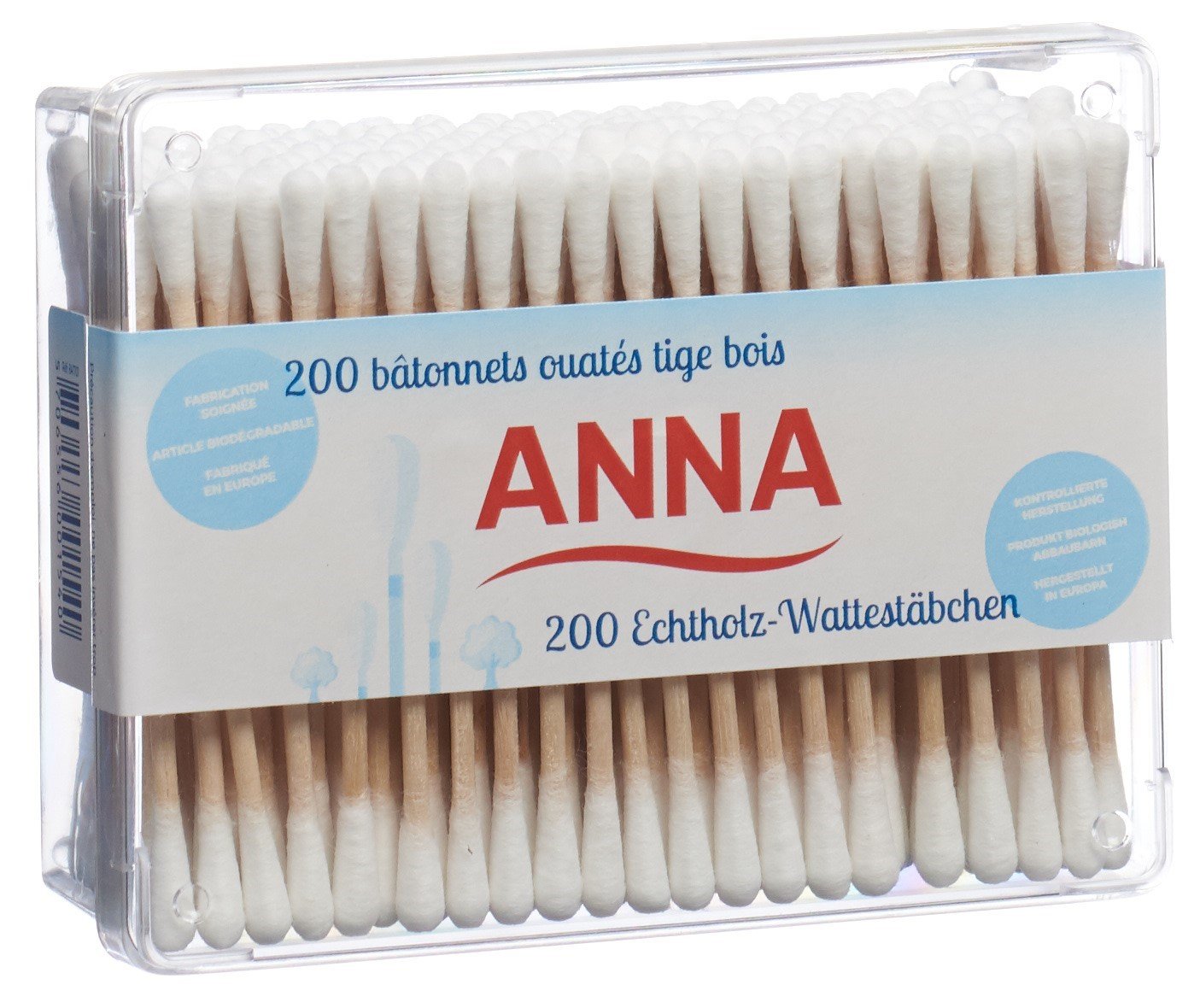 Anna batonnets ouatés tige bois 200pces